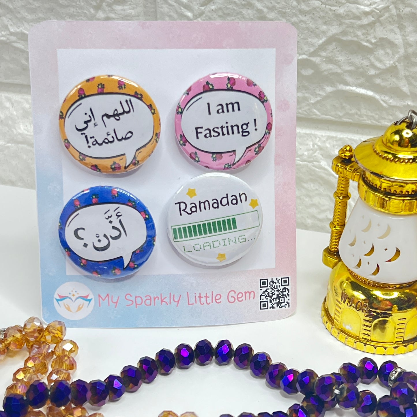 Ramadan Button Badge Set For Girls