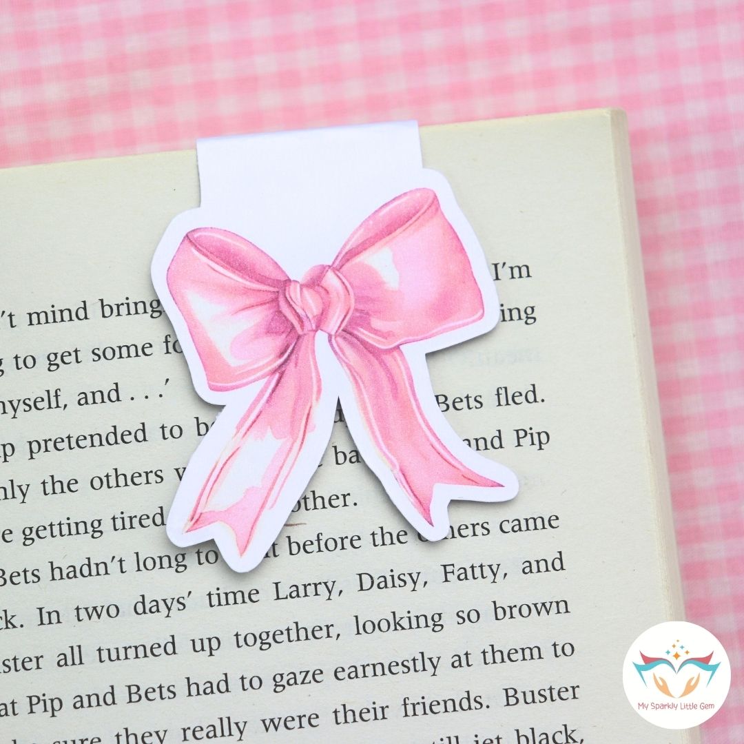 Pink Bow Magnetic Bookmark