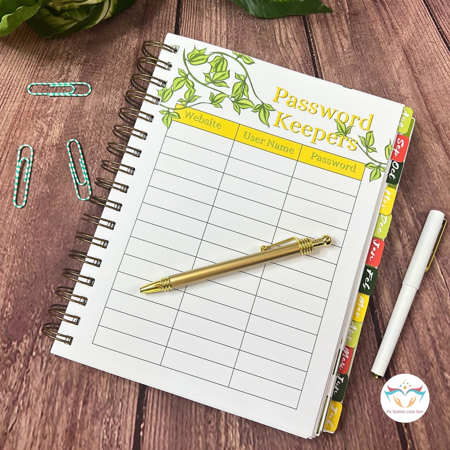 Undated Green Leaves Teacher Planner