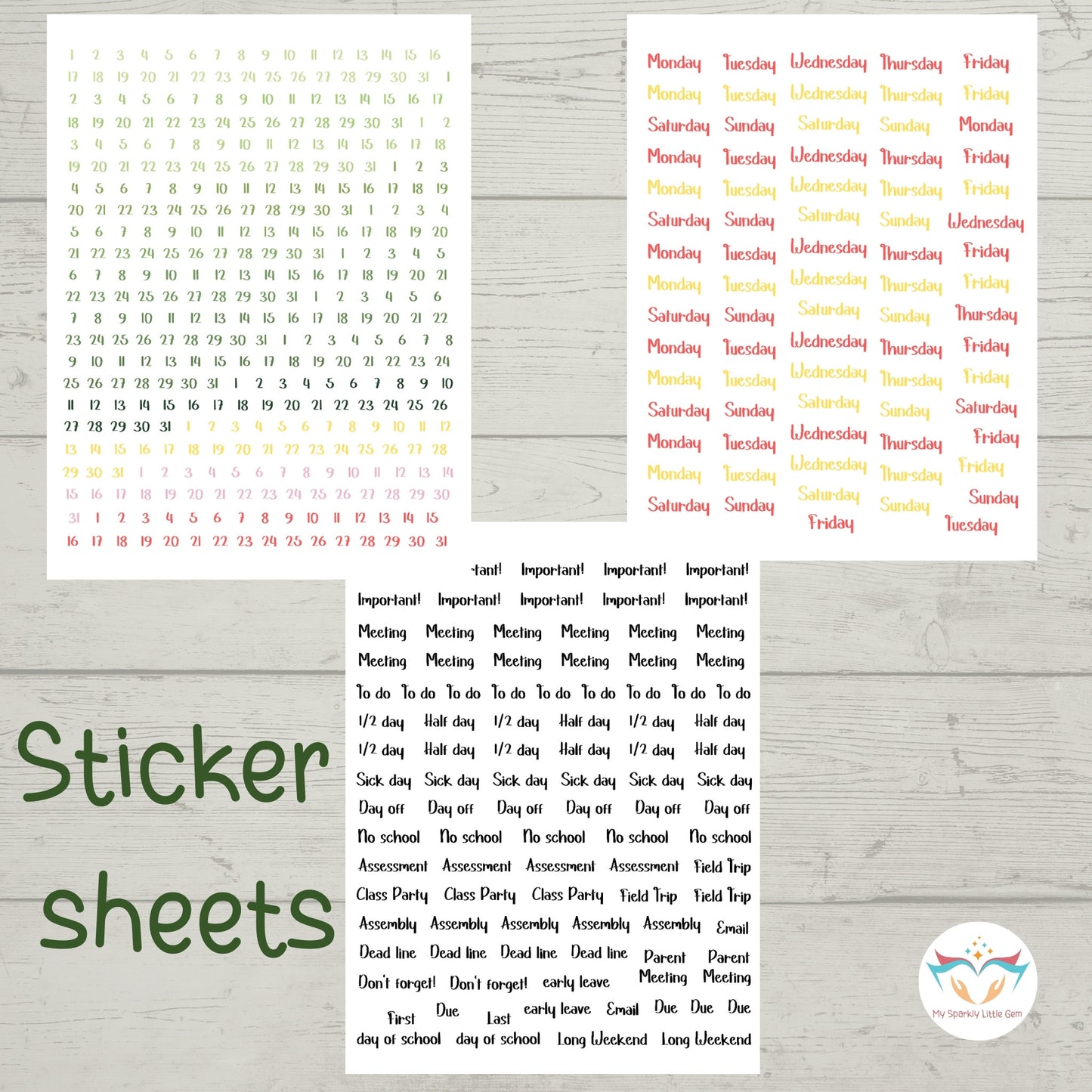 Undated Green Leaves Teacher Planner