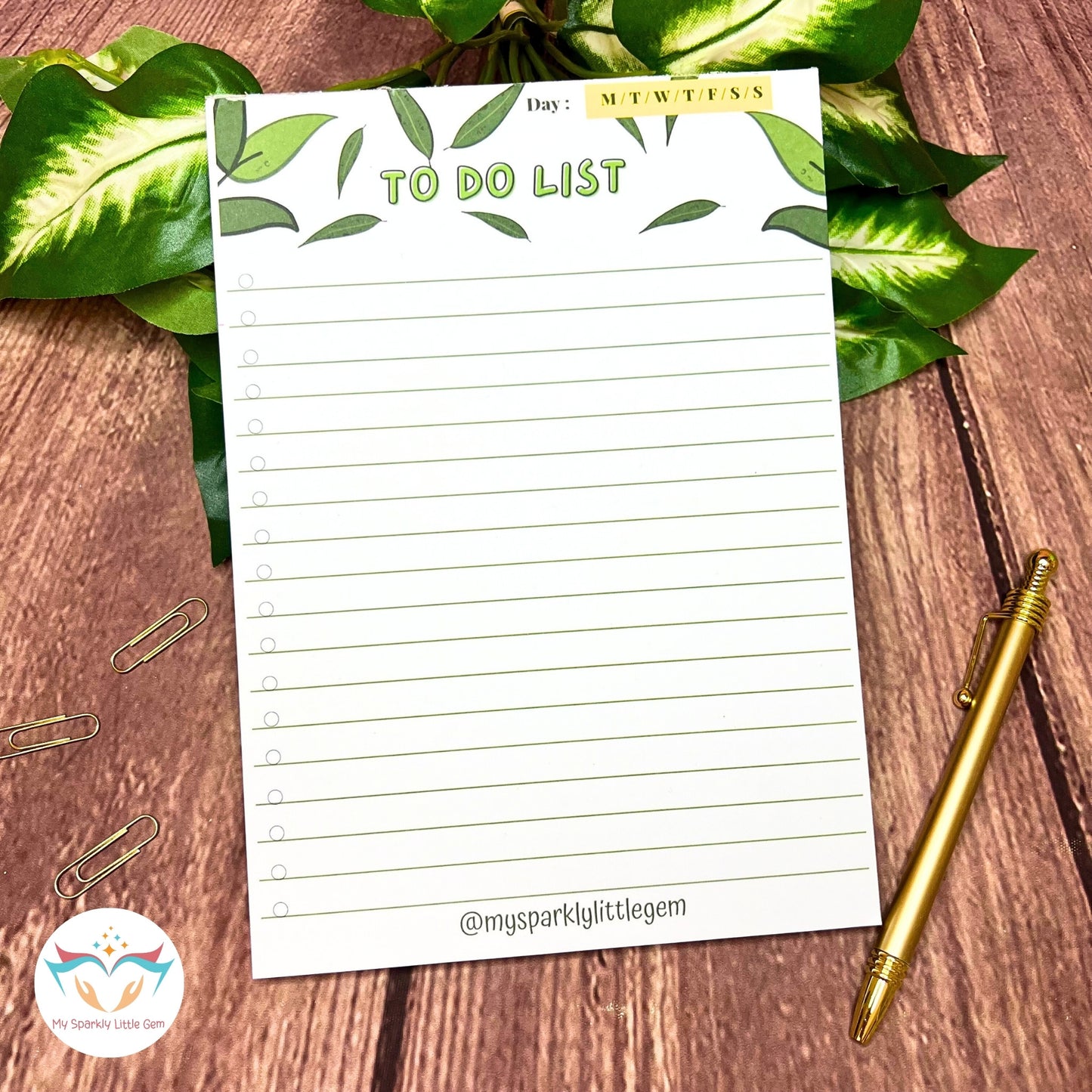 A5 Green Leaves To-Do List