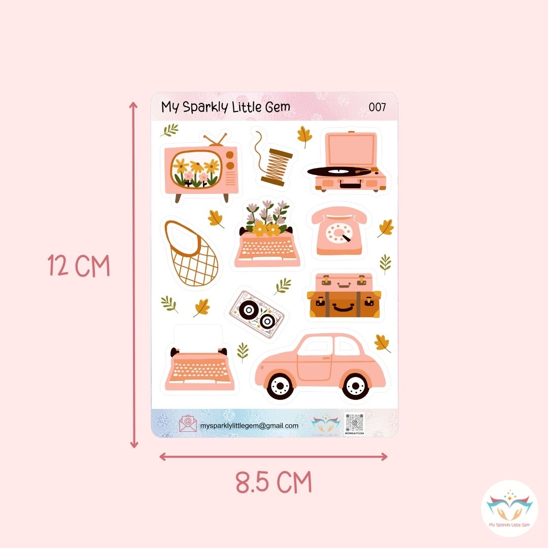 Pink Vintage Sticker Sheet