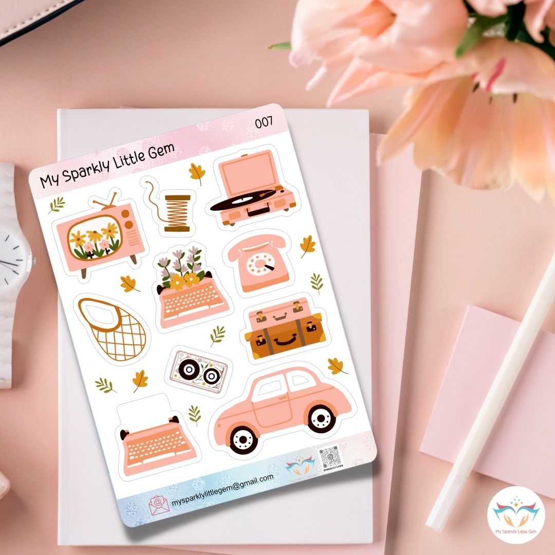 Pink Vintage Sticker Sheet