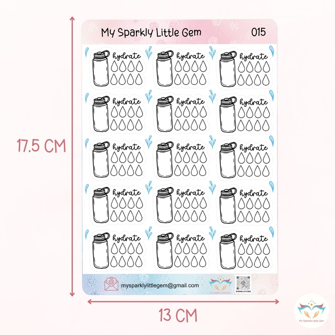 Water Tracker Sticker Sheet