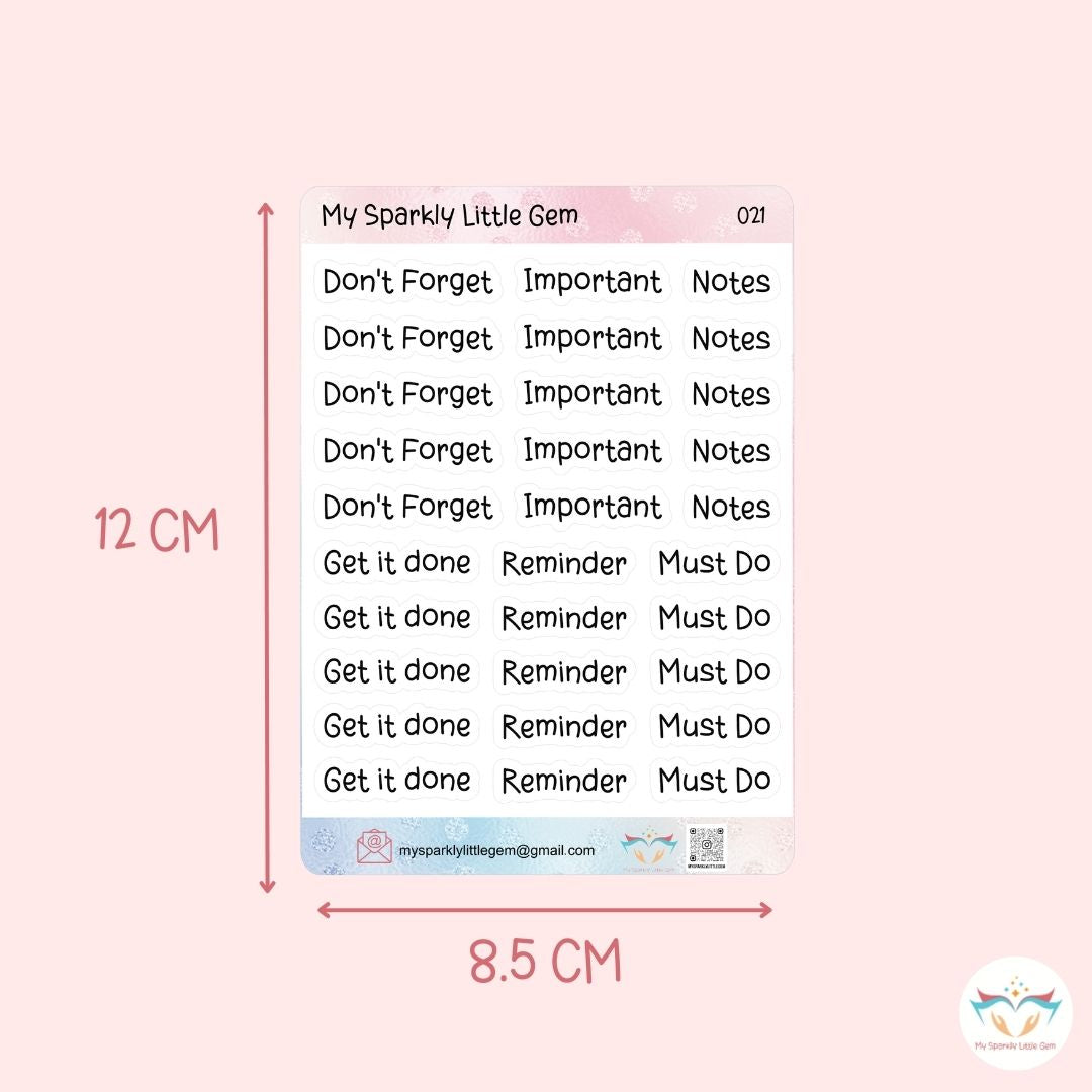 Header Script Sticker Sheet