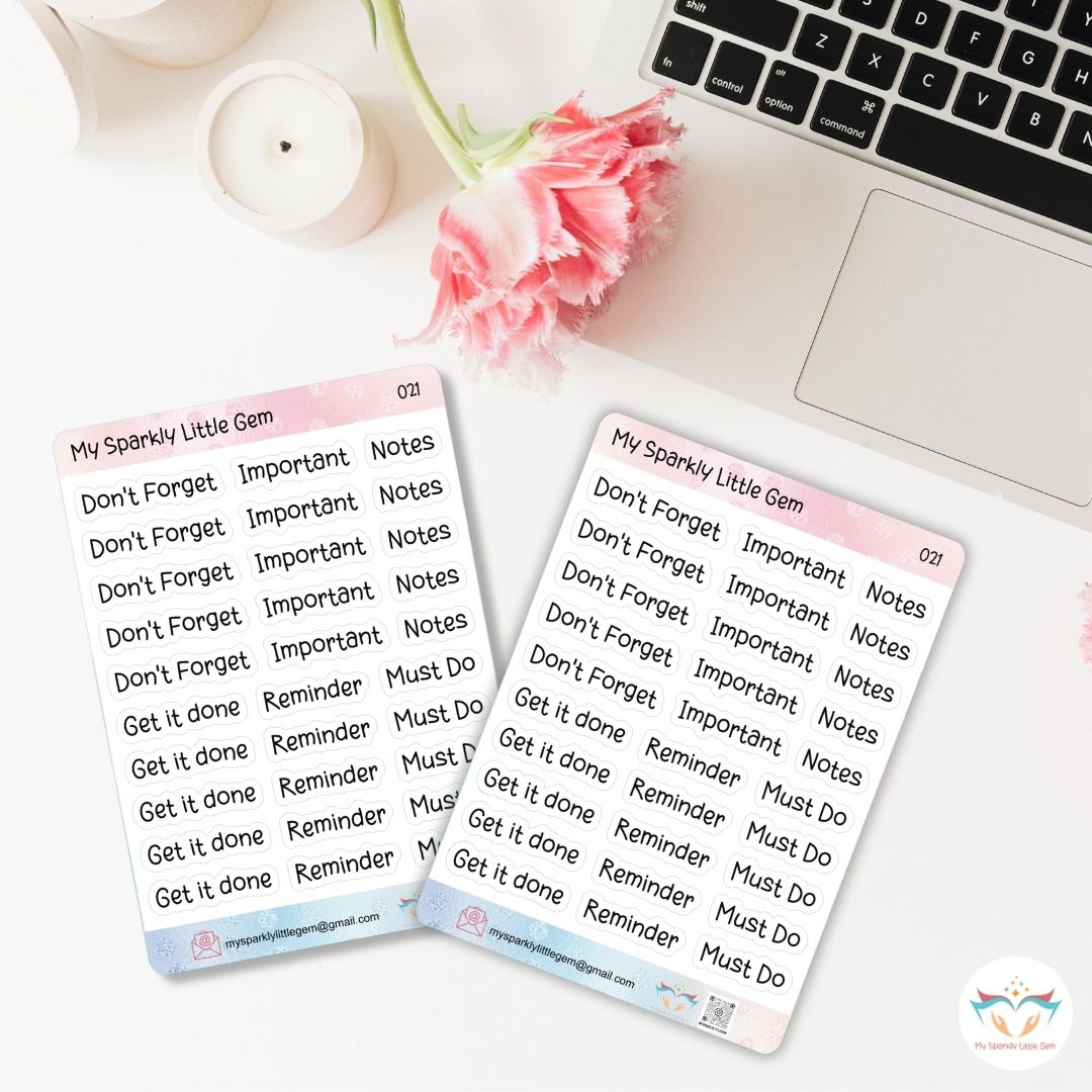 Header Script Sticker Sheet
