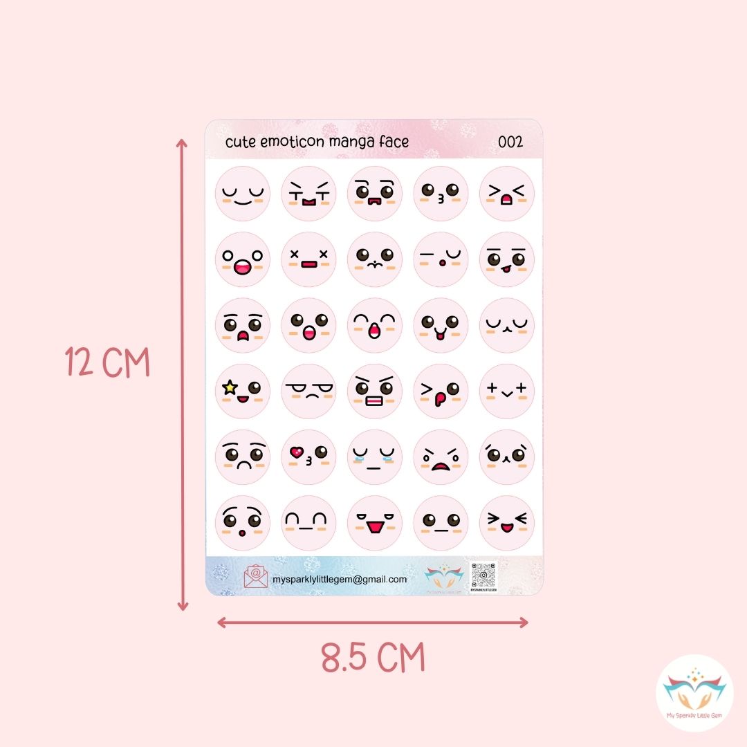 Pink Emotion Faces Sticker Sheet