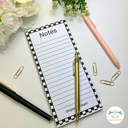 Black And White Checkers Notes Pad