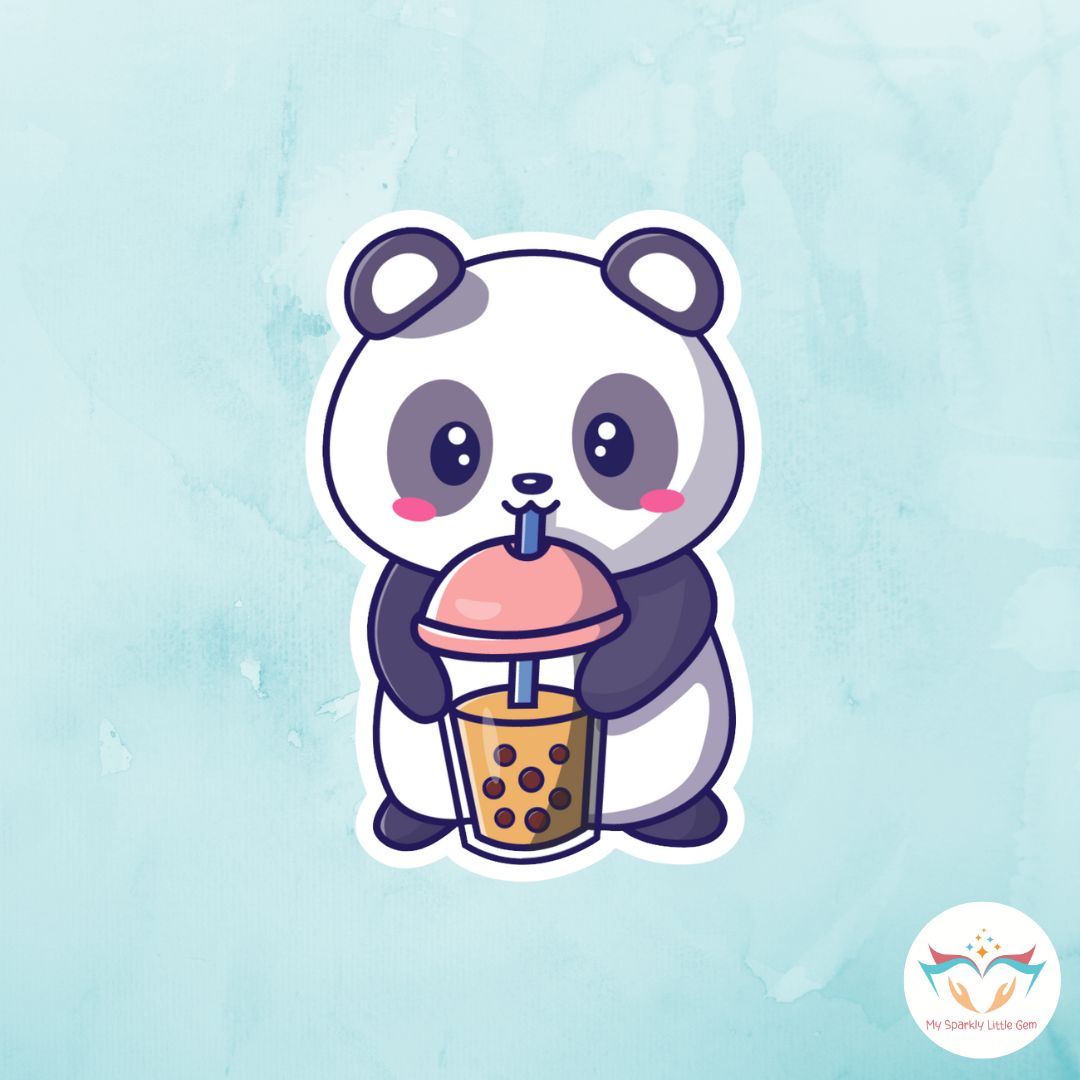 Cute Panda drinking Boba Tea Sticker