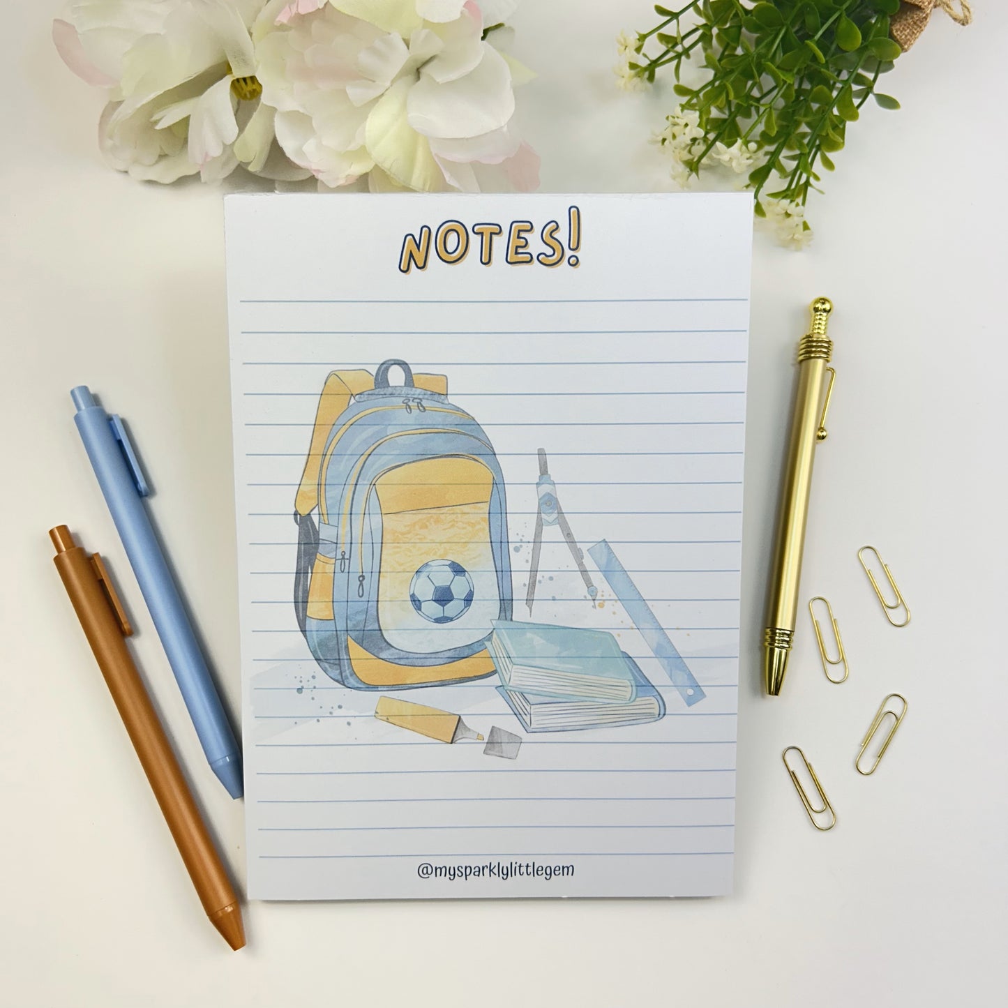 A5 Blue Notes paper pad