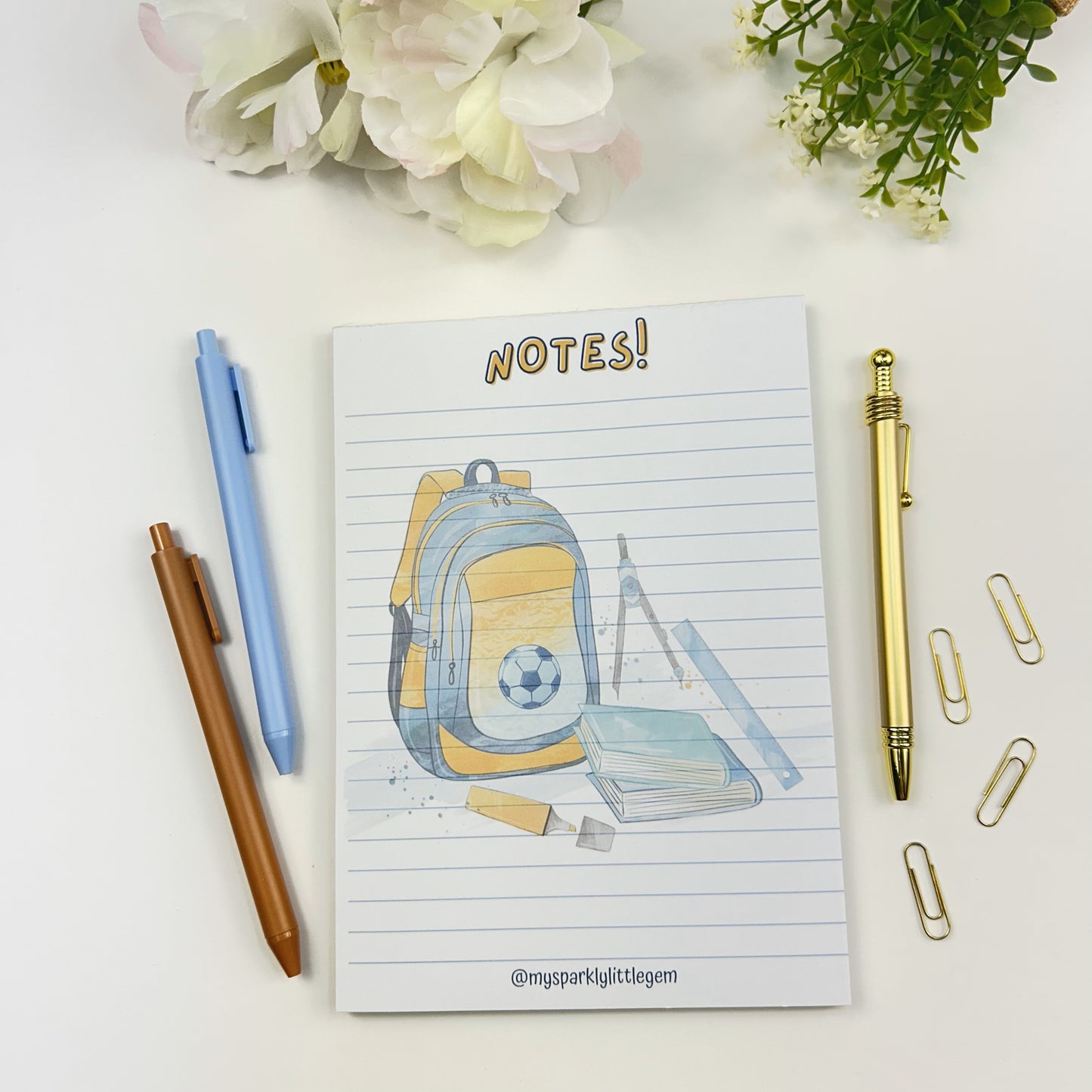 A5 Blue Notes paper pad