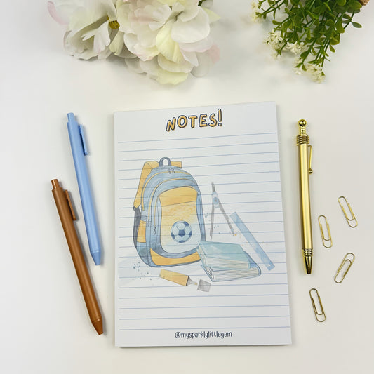 A5 Blue Notes paper pad