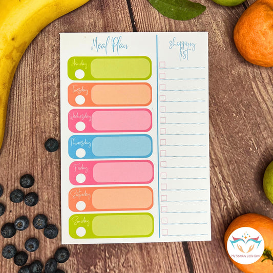 A5 Meal Plan And Shopping List