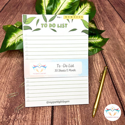 A5 Green Leaves To-Do List