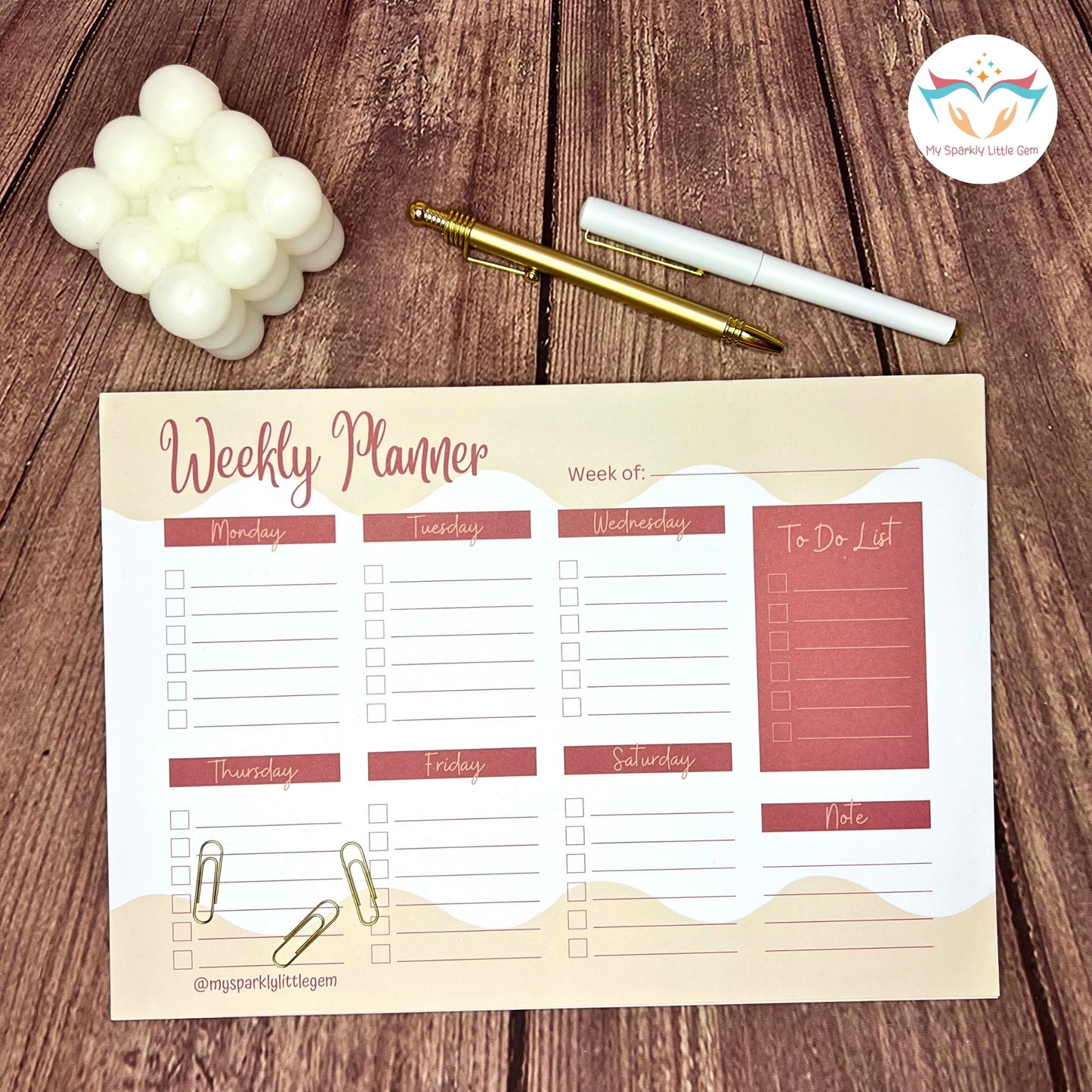 A4 Weekly Planner