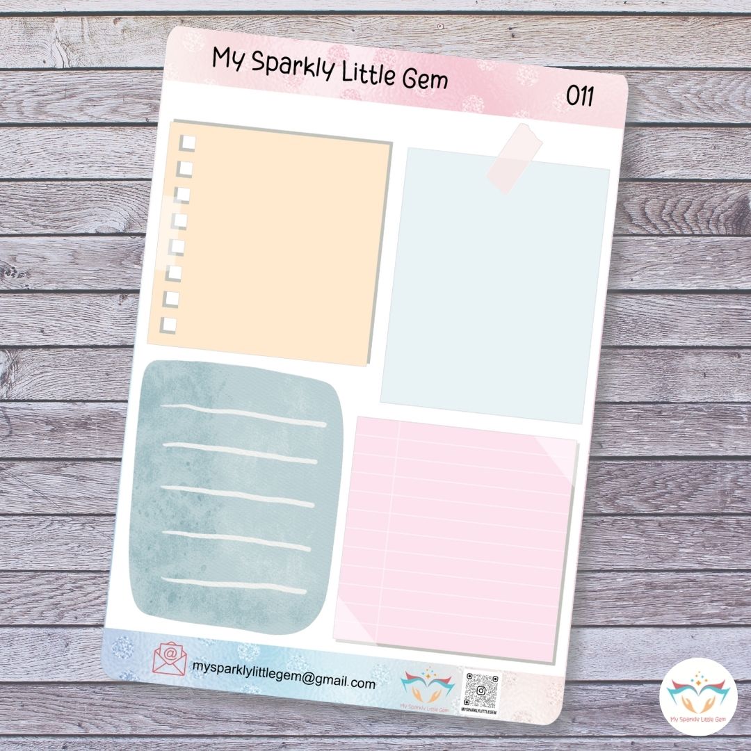 Pastel Sticky Notes Sticker Sheet