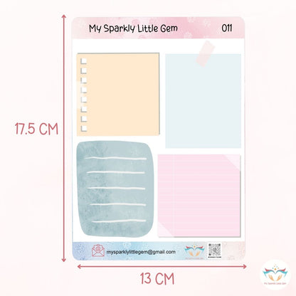 Pastel Sticky Notes Sticker Sheet