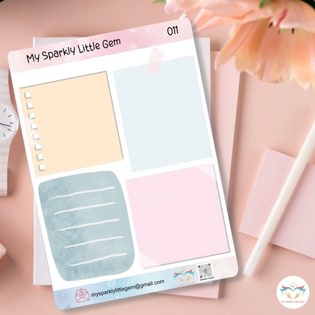 Pastel Sticky Notes Sticker Sheet