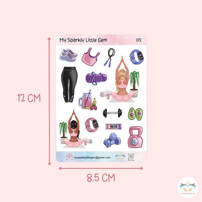 Fitness Sticker Sheet