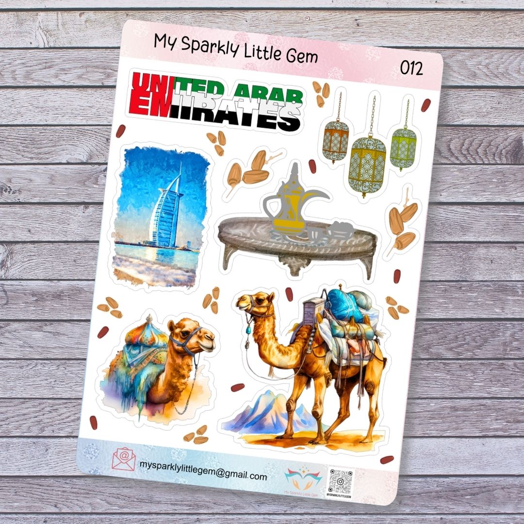 UAE Themed Sticker Sheet