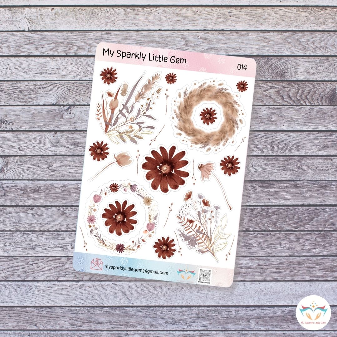 Fall Dry Flowers Sticker Sheet