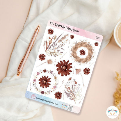 Fall Dry Flowers Sticker Sheet