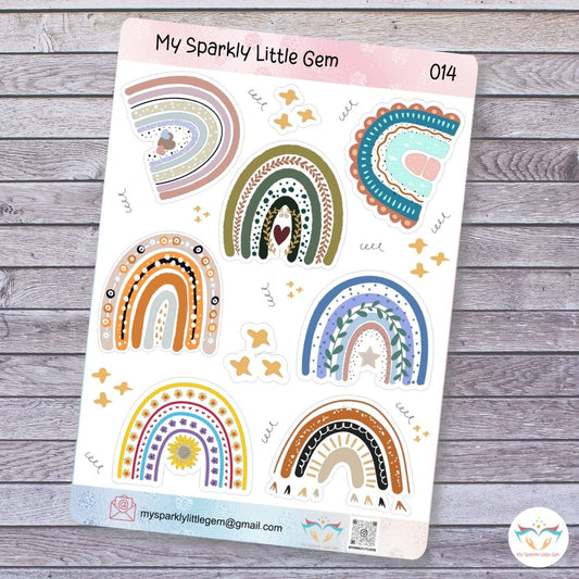 Mixed Boho Rainbow Sticker Sheet