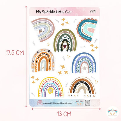 Mixed Boho Rainbow Sticker Sheet