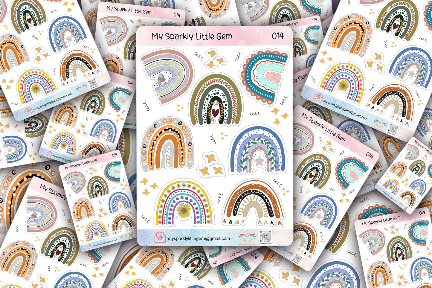 Mixed Boho Rainbow Sticker Sheet