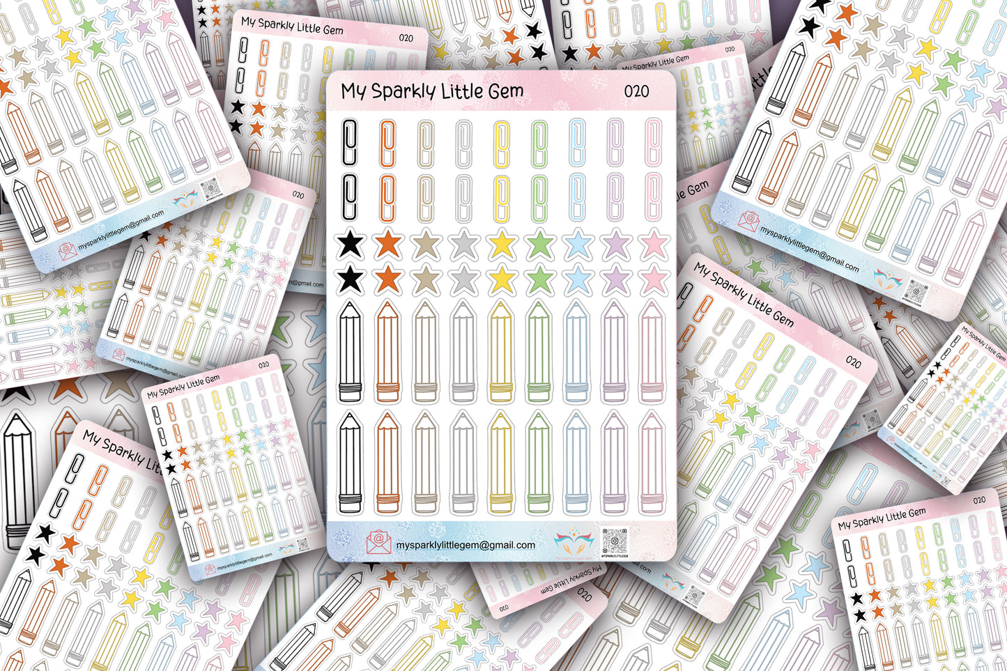 Stars And Papers Clips Sticker Sheet