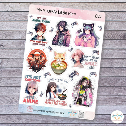 Anime Sticker Sheet