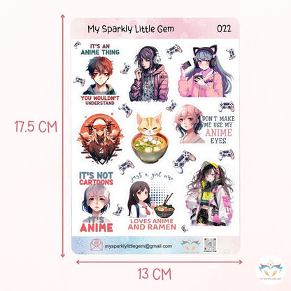 Anime Sticker Sheet
