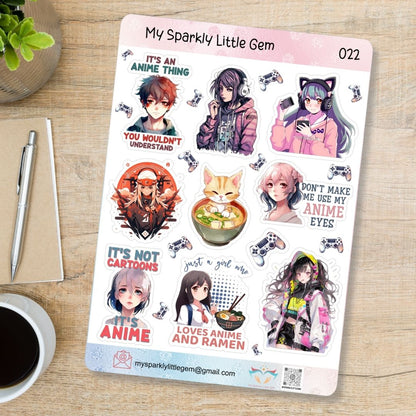 Anime Sticker Sheet