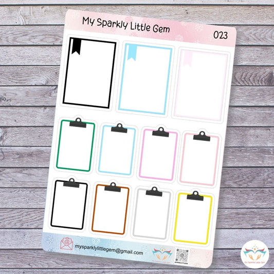 Note Boxes Sticker Sheet