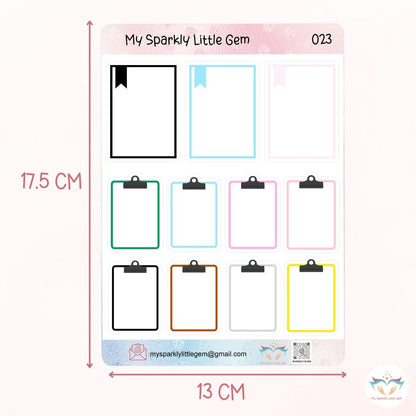 Note Boxes Sticker Sheet