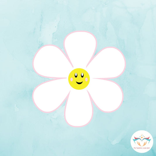 White Smiling Daisy Sticker